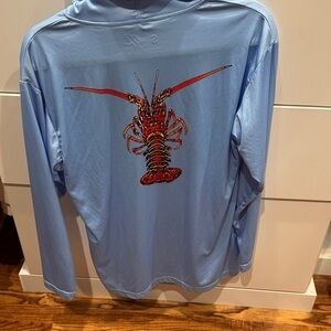 Light Blue All American Anglers  Performance Hoodie size small unisex